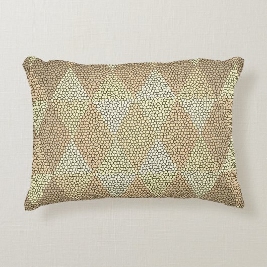 Stained Glass Gold Diamond Pattern アクセントクッション (正面)