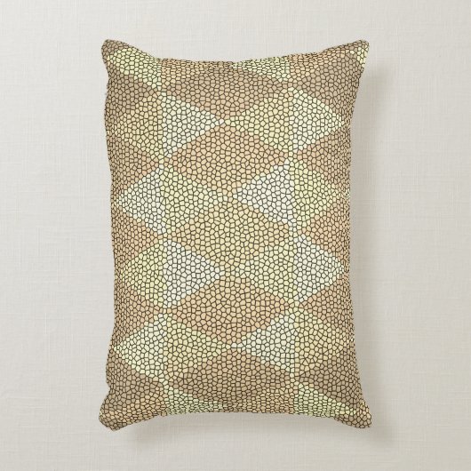 Stained Glass Gold Diamond Pattern アクセントクッション (正面(垂直))