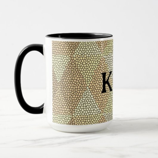 Stained Glass Gold Diamond Pattern マグカップ (左)