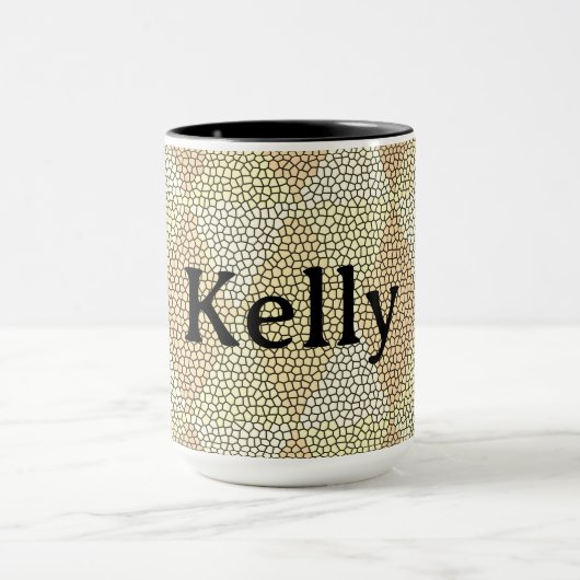 Stained Glass Gold Diamond Pattern マグカップ (中央)