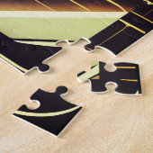 Stained Glass Grapes and Wheat Illustration ジグソーパズル (側面)