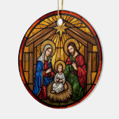 Stained Glass Holy Family Nativity セラミックオーナメント (左)