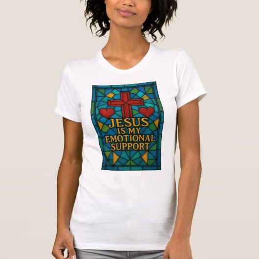 Stained Glass Jesus Christian Shirt Tシャツ (正面)