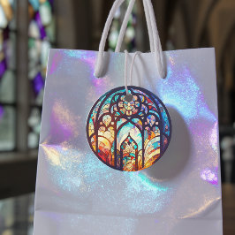 Stained Glass Joy & Peace Christmas Photo フェイバータグ