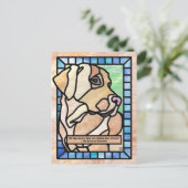 Stained Glass Labrador Retriever Dog Postcards シーズンポストカード (スタンド正面)