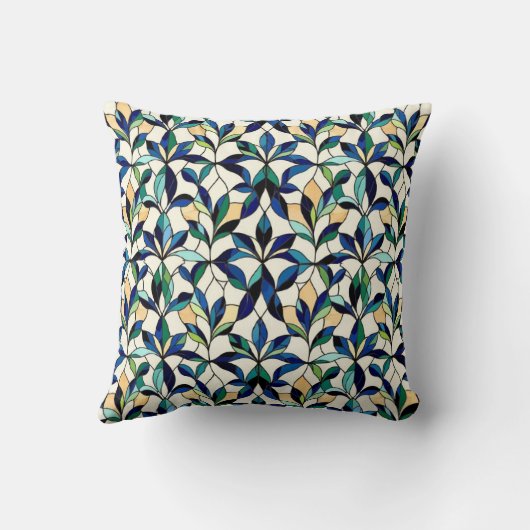 Stained Glass Leaf Throw Pillow クッション (裏面)