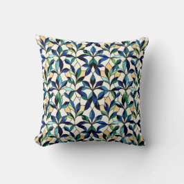 Stained Glass Leaf Throw Pillow クッション