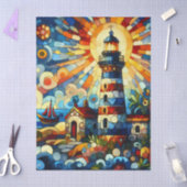 Stained-Glass Lighthouse Nautical Decoupage  薄葉紙 (クラフト)