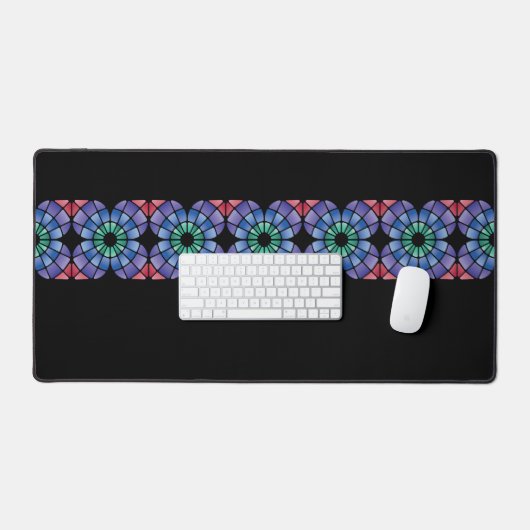 Stained Glass (Linear - Midnight) デスクマット (キーボード&マウス)