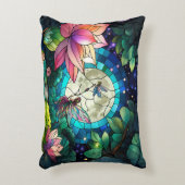 Stained Glass Little Fairy With Dragonfly アクセントクッション (正面(垂直))