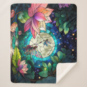 Stained Glass Little Fairy With Dragonfly シェルパブランケット (正面)