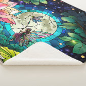 Stained Glass Little Fairy With Dragonfly シェルパブランケット (3/4)