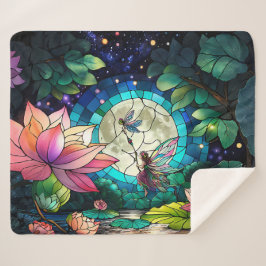 Stained Glass Little Fairy With Dragonfly シェルパブランケット