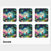 Stained Glass Little Fairy With Dragonfly スクエアシール (シート)