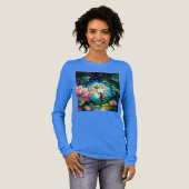 Stained Glass Little Fairy With Dragonfly トライブレンドＴシャツ (正面全体)