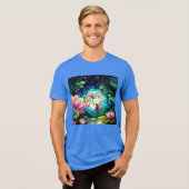 Stained Glass Little Fairy With Dragonfly トライブレンドＴシャツ (正面全面)