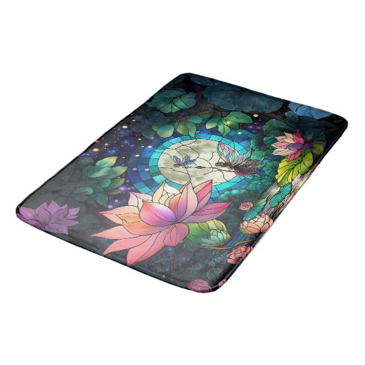 Stained Glass Little Fairy With Dragonfly バスマット (アングル)