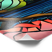 Stained Glass Little Fairy With Dragonfly フォトプリント (角)