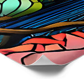 Stained Glass Little Fairy With Dragonfly ポスター (角)