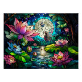 Stained Glass Little Fairy With Dragonfly ポスター (正面)