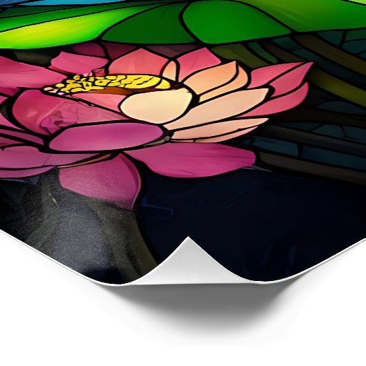 Stained Glass Little Fairy With Dragonfly ポスター (コーナー)