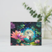 Stained Glass Little Fairy With Dragonfly ポストカード (スタンド正面)