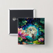 Stained Glass Little Fairy With Dragonfly 缶バッジ (正面&裏面)