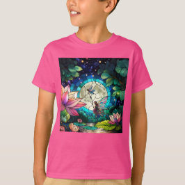 Stained Glass Little Fairy With Dragonfly Tシャツ