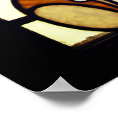 Stained glass look art nouveau floral window ポスター (角)