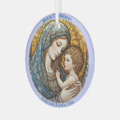 Stained Glass Madonna and Child Christmas Ornament ガラスオーナメント (正面左)