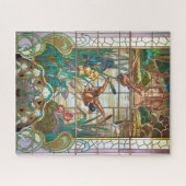 Stained glass mallard ducks ジグソーパズル (横)
