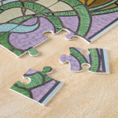 Stained glass mallard ducks ジグソーパズル (側面)