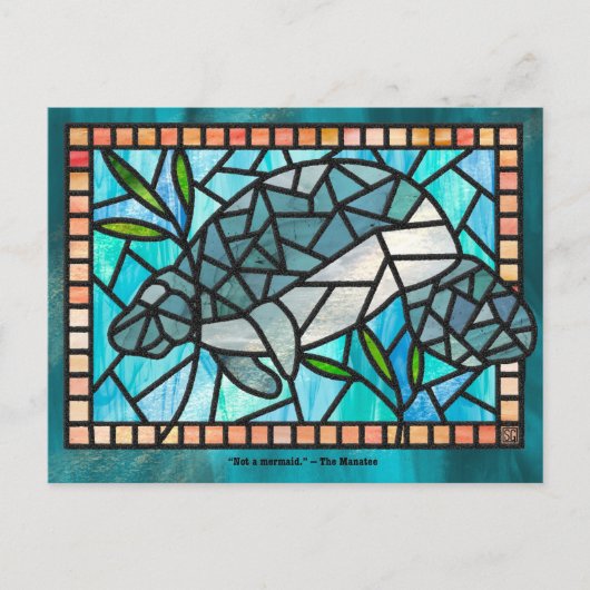 Stained Glass Manatee Postcards シーズンポストカード (正面)
