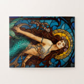 stained glass mermaid puzzle ジグソーパズル (横)