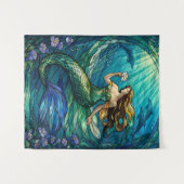 Stained Glass Mermaid Tapestry タペストリー (正面(横))