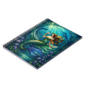 Stained Glass Mermaid Wall Art Poster ノートブック (左側)