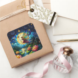 Stained Glass Moonlight Flight Fairy  スクエアシール