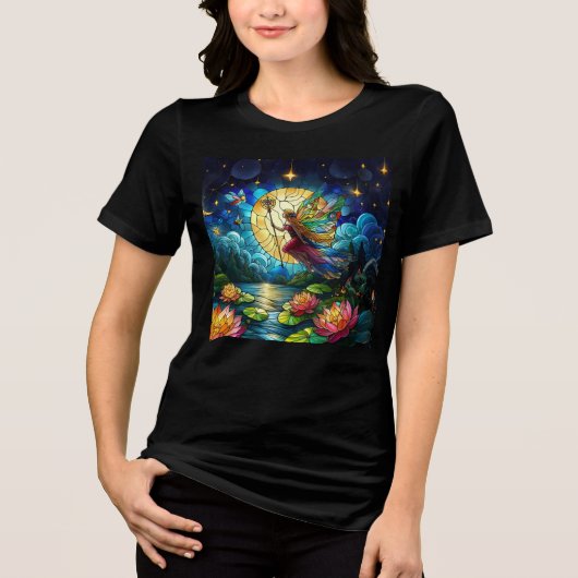Stained Glass Moonlight Flight Fairy  トライブレンドＴシャツ (正面)