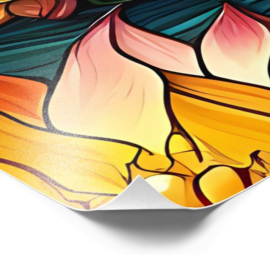 Stained Glass Moonlight Flight Fairy  フォトプリント (角)