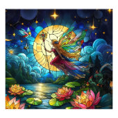 Stained Glass Moonlight Flight Fairy  フォトプリント (正面)