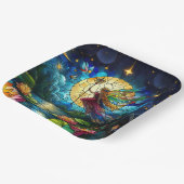 Stained Glass Moonlight Flight Fairy  ペーパープレート (傾斜あり)