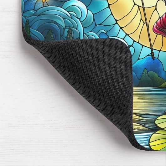 Stained Glass Moonlight Flight Fairy  マウスパッド (コーナー)