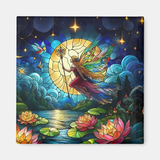 Stained Glass Moonlight Flight Fairy  マグネット (正面)
