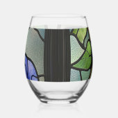 Stained glass morning glories ステムなしワイングラス (右)