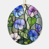 Stained glass morning glories セラミックオーナメント (左)