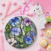 Stained glass morning glories ペーパープレート (パーティー)