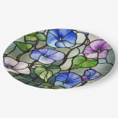 Stained glass morning glories ペーパープレート (アングル)