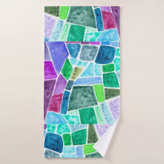 Stained Glass Mosaic Tile Art Bath Towel バスタオル (バスタオル)