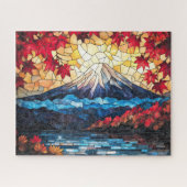 Stained Glass Mount Fuji – Japanese Art Jigsaw Puz ジグソーパズル (横)