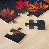 Stained Glass Mount Fuji – Japanese Art Jigsaw Puz ジグソーパズル (側面)